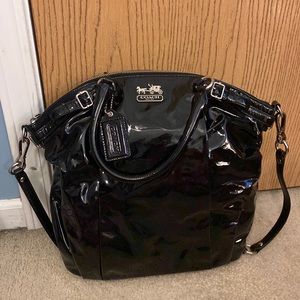 Coach black patent leather purse